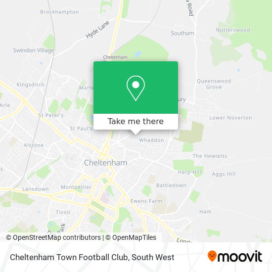 Cheltenham Town Football Club map