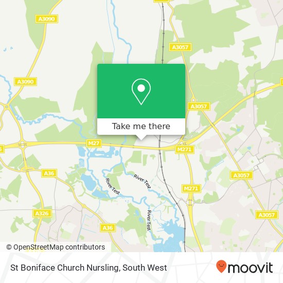St Boniface Church Nursling map