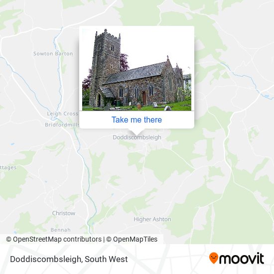 Doddiscombsleigh map