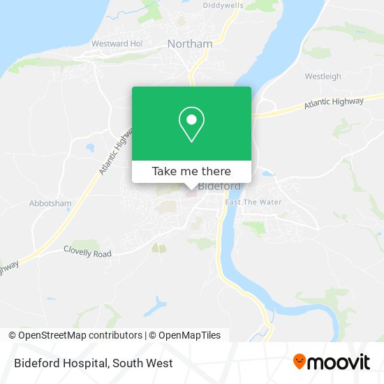 Bideford Hospital map