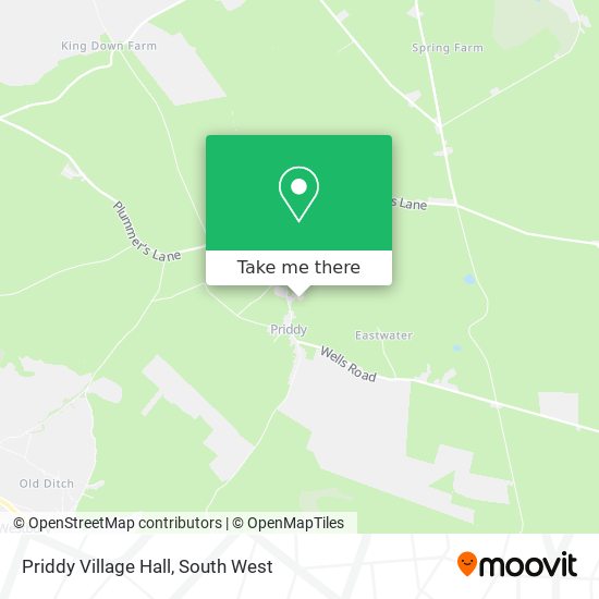Priddy Village Hall map
