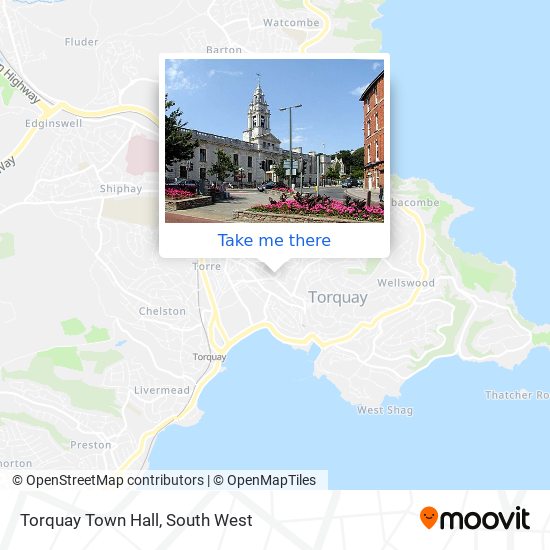 How to get to Torquay Town Hall in Torbay by Bus Train or Ferry