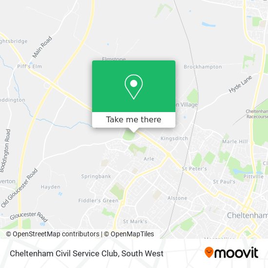 Cheltenham Civil Service Club map