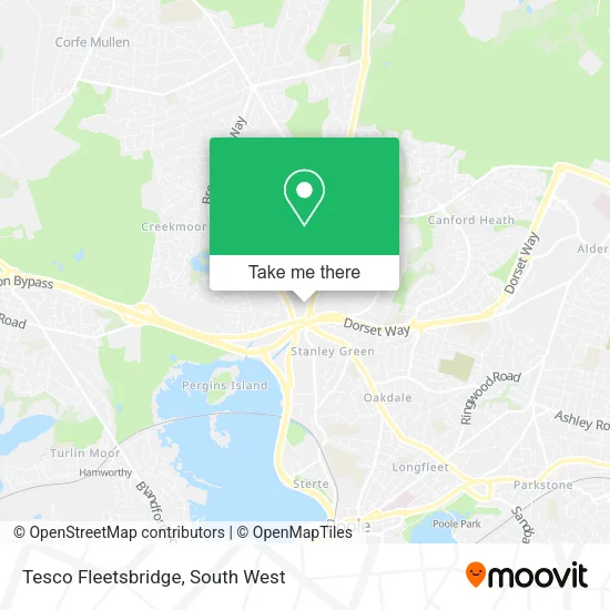 Tesco Fleetsbridge map