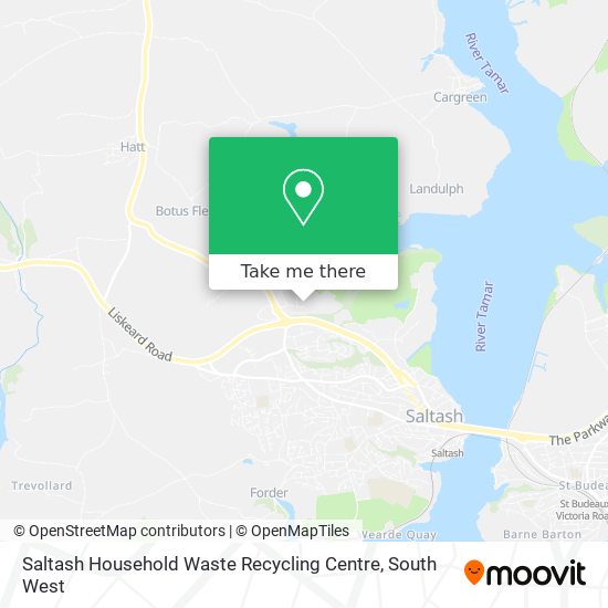 Saltash Household Waste Recycling Centre map