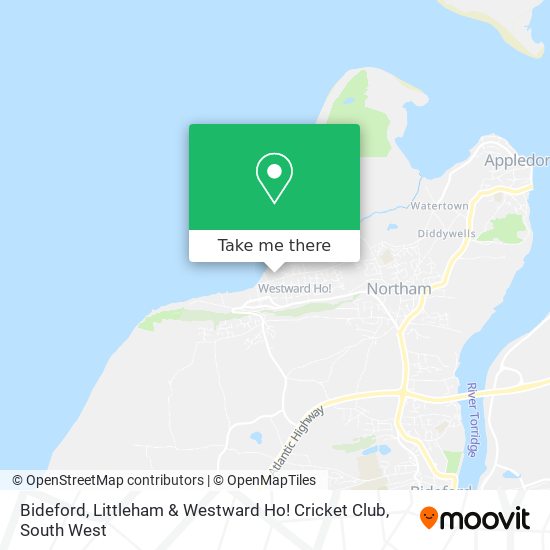 Bideford, Littleham & Westward Ho! Cricket Club map