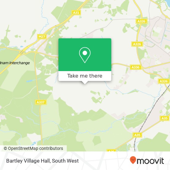 Bartley Village Hall map