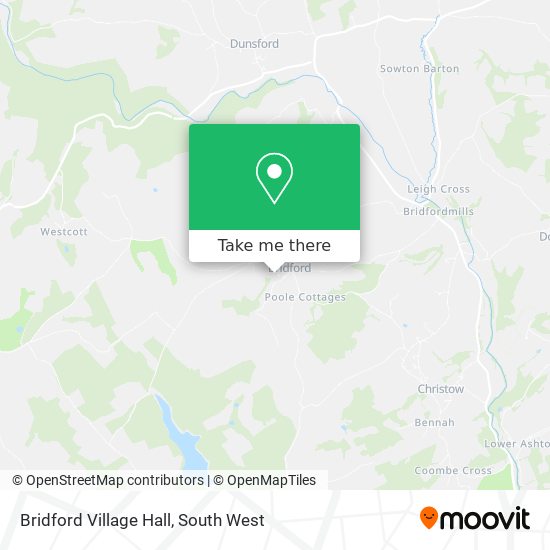 Bridford Village Hall map