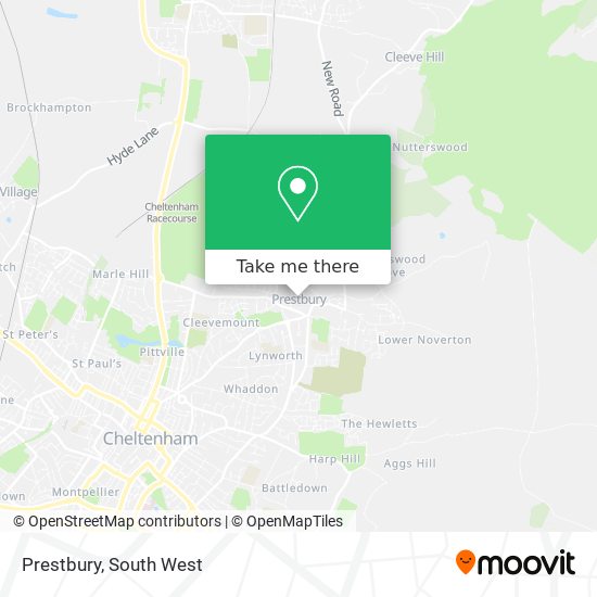 Prestbury map