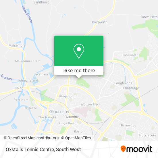 Oxstalls Tennis Centre map