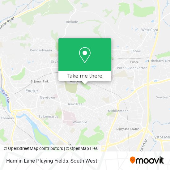 Hamlin Lane Playing Fields map