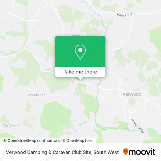Verwood Camping & Caravan Club Site map