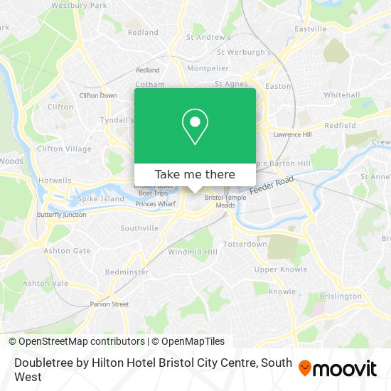 Doubletree by Hilton Hotel Bristol City Centre map