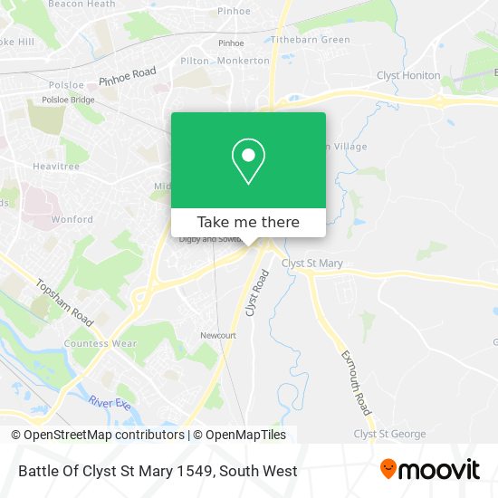 Battle Of Clyst St Mary 1549 map
