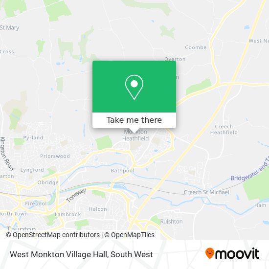 West Monkton Village Hall map