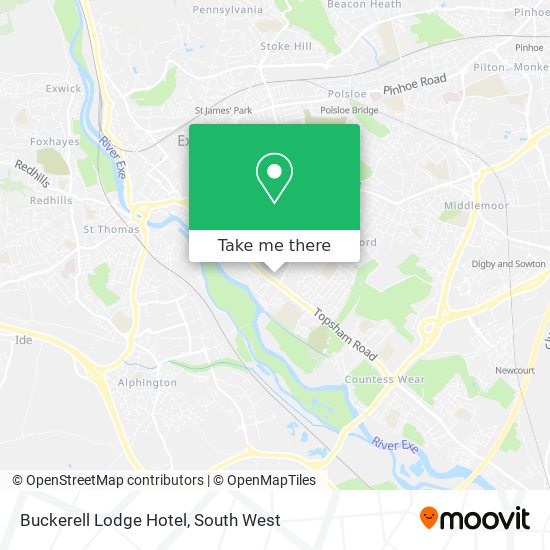 Buckerell Lodge Hotel map