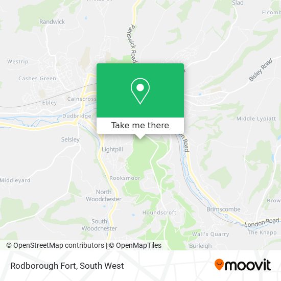 Rodborough Fort map