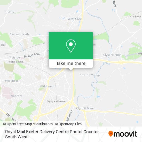 Royal Mail Exeter Delivery Centre Postal Counter map