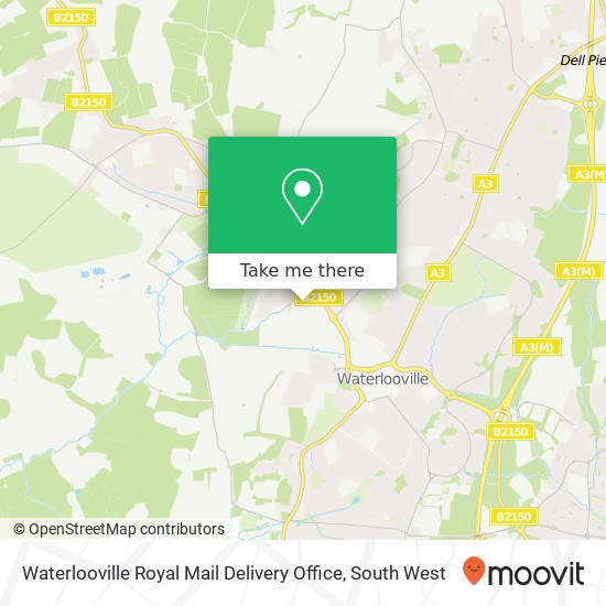 Waterlooville Royal Mail Delivery Office map