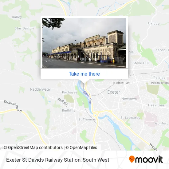 Exeter St Davids Railway Station map