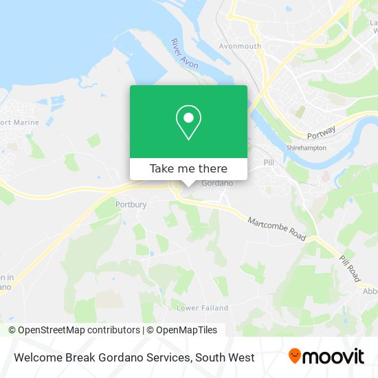 Welcome Break Gordano Services map