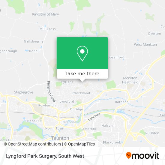 Lyngford Park Surgery map