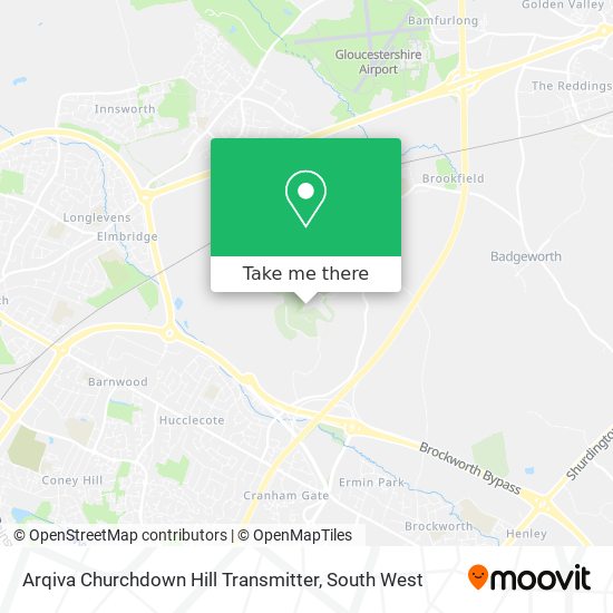 Arqiva Churchdown Hill Transmitter map