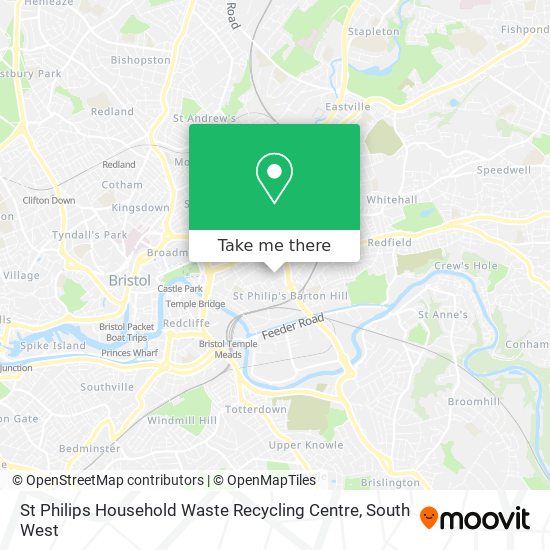 St Philips Household Waste Recycling Centre map