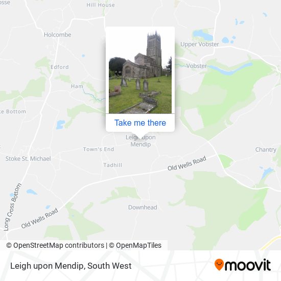 Leigh upon Mendip map