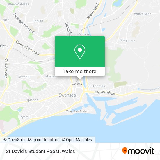 St David's Student Roost map