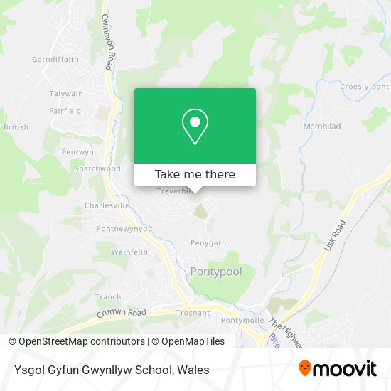 Ysgol Gyfun Gwynllyw School map