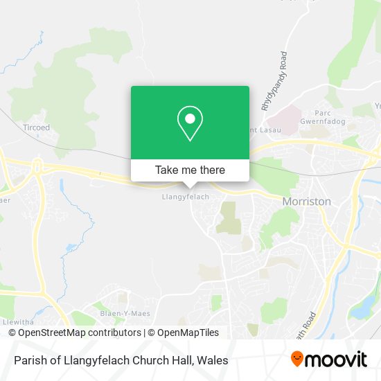 Parish of Llangyfelach Church Hall map