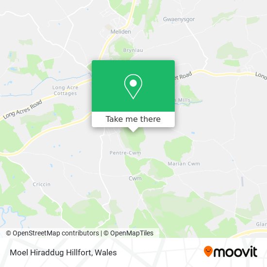 Moel Hiraddug Hillfort map