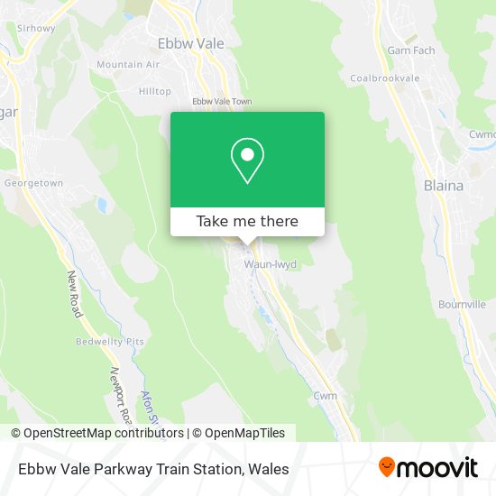 Ebbw Vale Parkway Train Station map