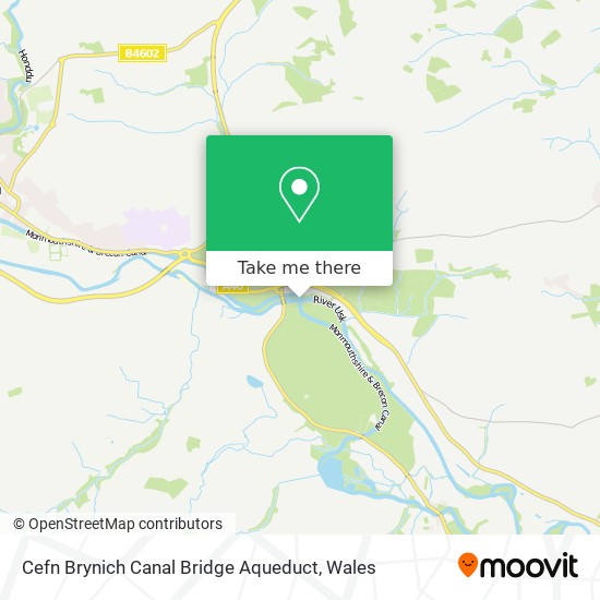 Cefn Brynich Canal Bridge Aqueduct map