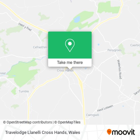 Travelodge Llanelli Cross Hands map