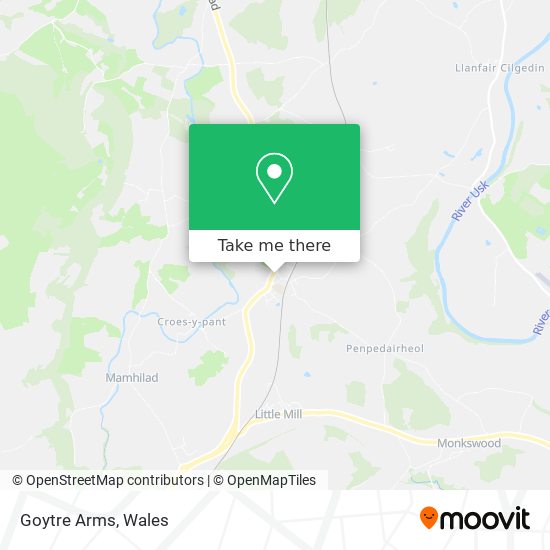 Goytre Arms map