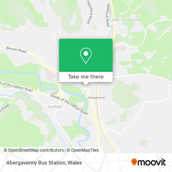 Abergavenny Bus Station map