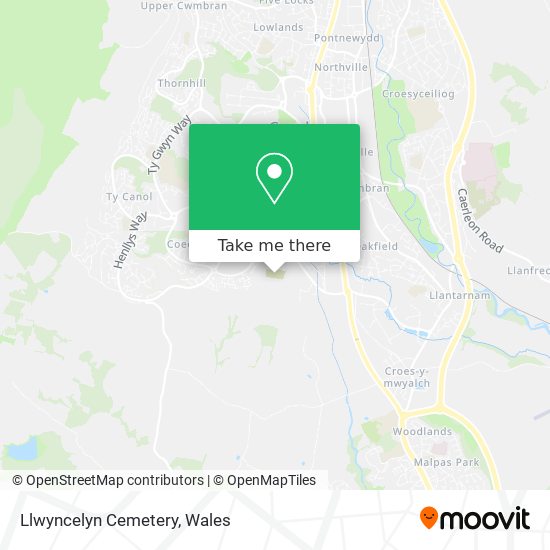 Llwyncelyn Cemetery map