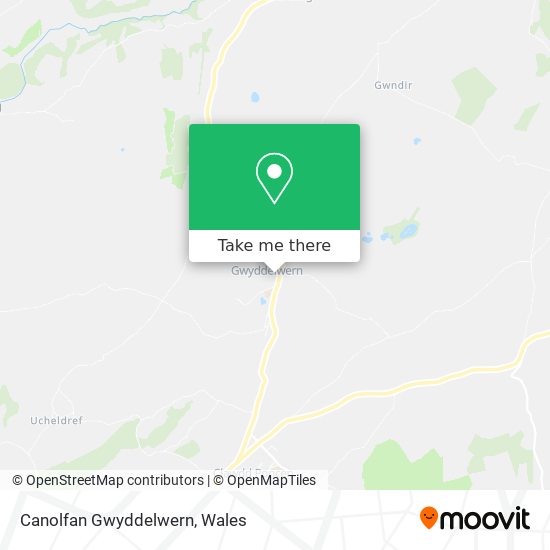 Canolfan Gwyddelwern map