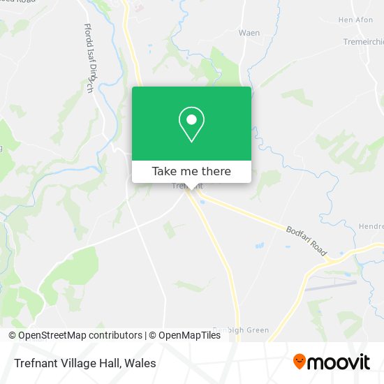 Trefnant Village Hall map