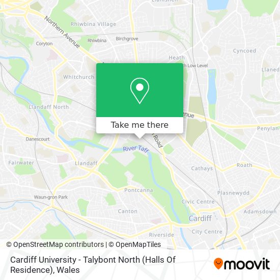 Cardiff University - Talybont North (Halls Of Residence) map