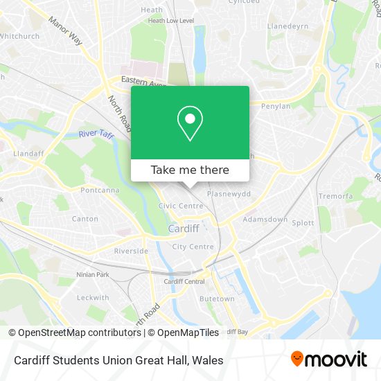 Cardiff Students Union Great Hall map