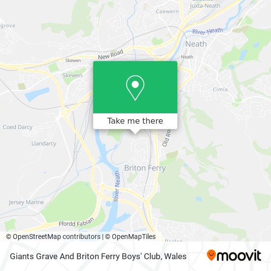 Giants Grave And Briton Ferry Boys' Club map
