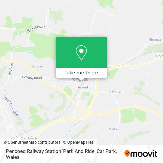 Pencoed Railway Station 'Park And Ride' Car Park map