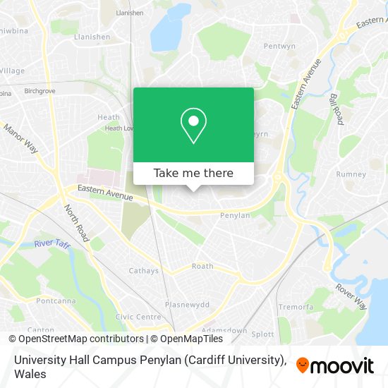 University Hall Campus Penylan (Cardiff University) map