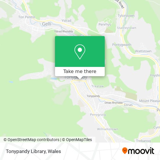 Tonypandy Library map