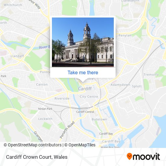 Cardiff Crown Court map