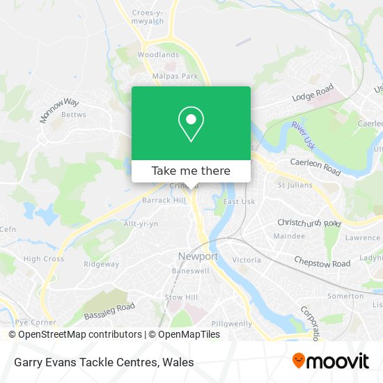 Garry Evans Tackle Centres map