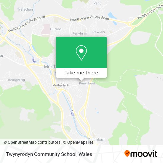 Twynyrodyn Community School map
